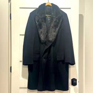 Men’s Beaver Fur Lapel Coat - Vintage, Custom Tailored, Great Condition